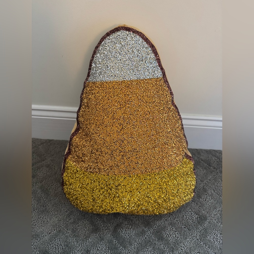 NWT Sparkles Home Rhinestone Halloween Candy Corn Pillow